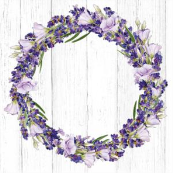 Image de PURPLE FLORAL WREATH - LUNCHEON NAPKINS