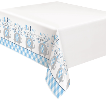 Picture of BLUE FLORAL ELEPHANT TABLE COVER