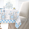 Image sur BLUE FLORAL ELEPHANT TABLE COVER