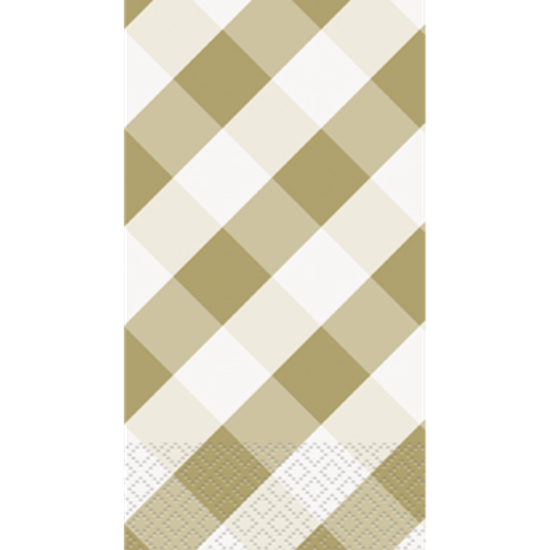 Picture of GOLD GINGHAM GUEST TOWELS