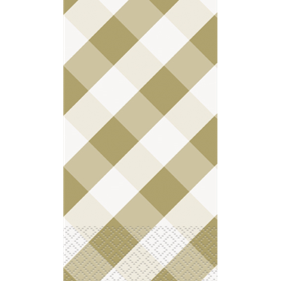 Image sur GOLD GINGHAM GUEST TOWELS