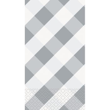 Image de SILVER GINGHAM GUEST TOWELS