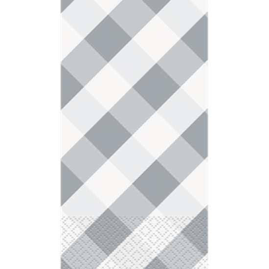 Picture of SILVER GINGHAM GUEST TOWELS