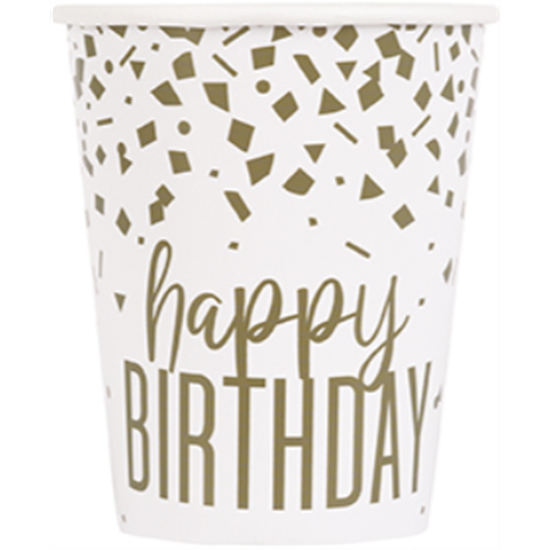 Image sur TABLEWARE - CONFETTI GOLD BIRTHDAY - 9oz CUPS