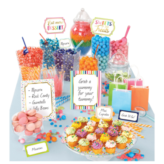 Image sur DECOR - SWEETS AND TREATS BUFFET DECORATING KIT