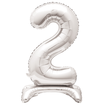 Image de 30" STANDING NUMBER BALLOON - 2 SILVER ( AIR FILLED )