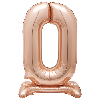 Image de 30" STANDING NUMBER BALLOON - 0 ROSE GOLD ( AIR FILLED )