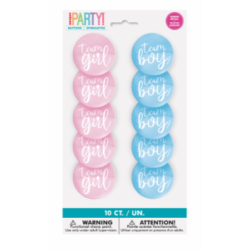 Image de GENDER REVEAL - TEAM BOY OR GIRL BUTTONS