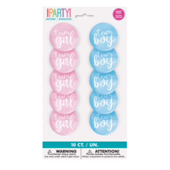 Picture of GENDER REVEAL - TEAM BOY OR GIRL BUTTONS