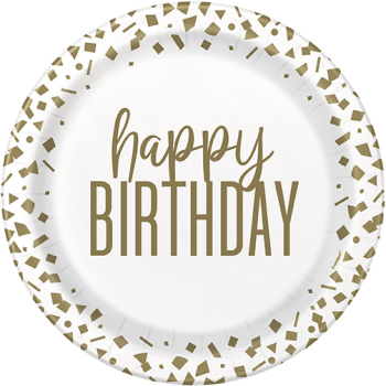 Picture of TABLEWARE - CONFETTI GOLD BIRTHDAY - 7" PLATE