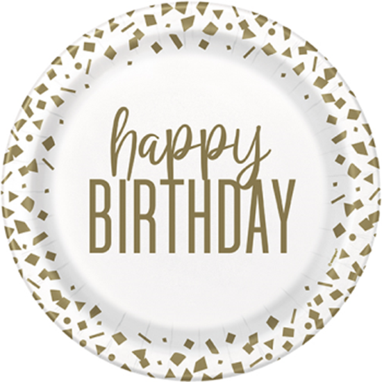 Image sur TABLEWARE - CONFETTI GOLD BIRTHDAY - 7" PLATE