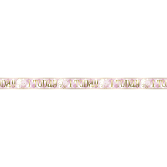 Picture of DECOR - 1st BIRTHDAY PINK GINGHAM - FOIL BANNER 12'