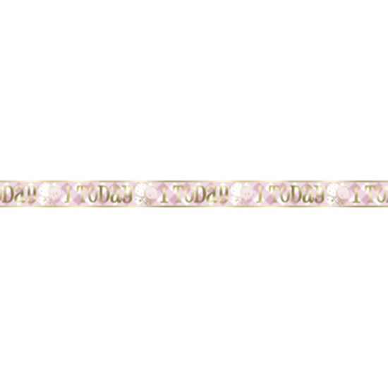 Image sur DECOR - 1st BIRTHDAY PINK GINGHAM - FOIL BANNER 12'