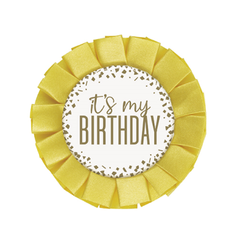 Picture of WEARABLES - CONFETTI GOLD IT'S MY BIRTHDAY BADGE