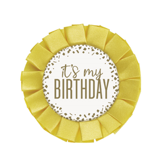 Image sur WEARABLES - CONFETTI GOLD IT'S MY BIRTHDAY BADGE