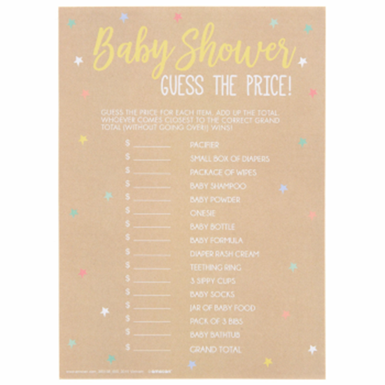 Picture of DECOR - BABY SHOWER PRICE GAME