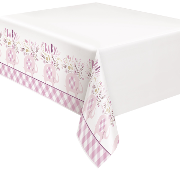 Image de PINK FLORAL ELEPHANT TABLE COVER