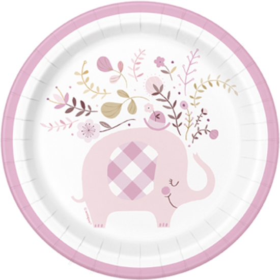 Image sur PINK FLORAL ELEPHANT 7" PLATES