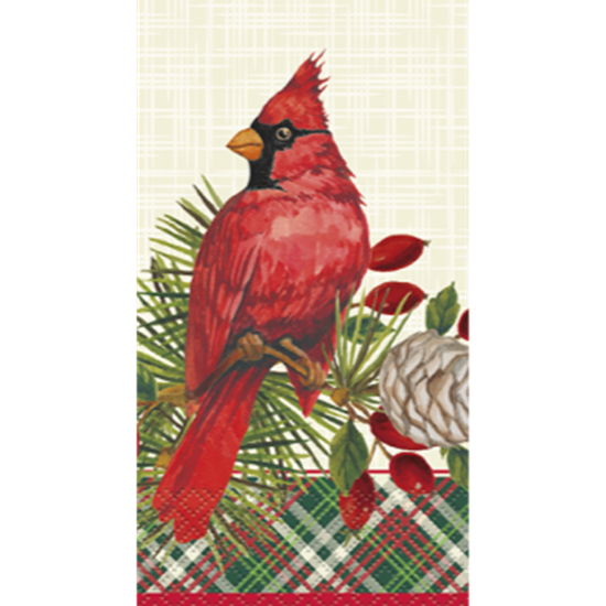 Picture of TABLEWARE - RED CARDINAL XMAS GUEST TOWELS
