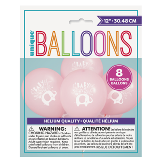 Image sur 12" LATEX BALLOONS - PINK FLORAL ELEPHANT 