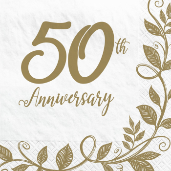 Picture of TABLEWARE - HAPPY 50th ANNIVERSARY LUNCHEON NAPKINS