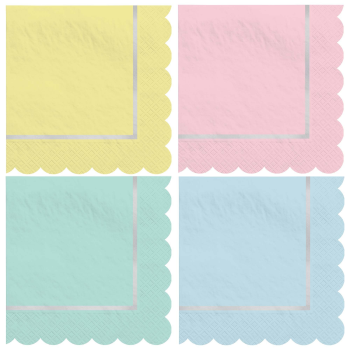 Image de TABLEWARE - PRETTY PASTELS BEVERAGE NAPKINS