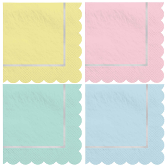 Picture of TABLEWARE - PRETTY PASTELS BEVERAGE NAPKINS