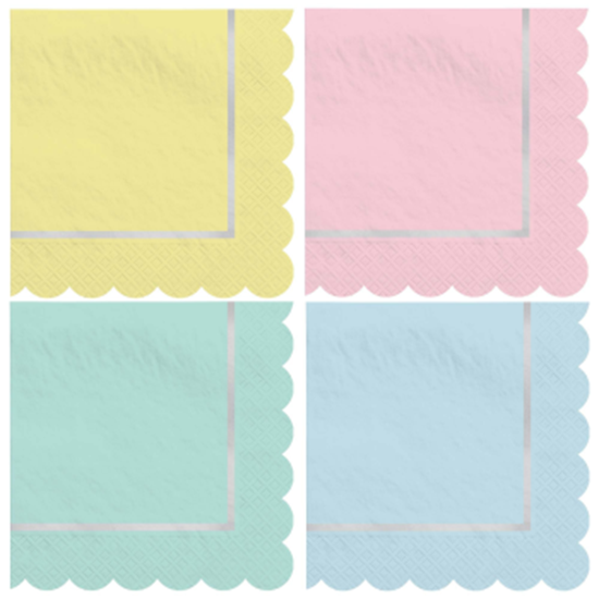 Image sur TABLEWARE - PRETTY PASTELS BEVERAGE NAPKINS