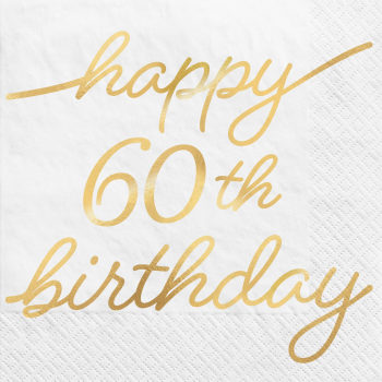 Image de 60th GOLDEN AGE BIRTHDAY - BEVERAGE NAPKINS
