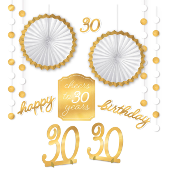 Picture of 30th GOLDEN AGE BIRTHDAY ROOM DECORATING KIT