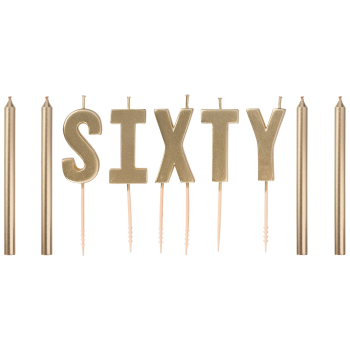 Image de 60th PICK CANDLE - GOLDEN AGE BIRTHDAY