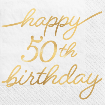 Picture of 50th GOLDEN AGE BIRTHDAY - BEVERAGE NAPKINS