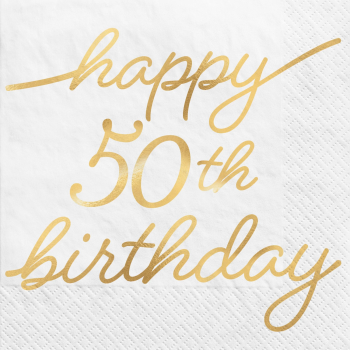 Image de 50th GOLDEN AGE BIRTHDAY - BEVERAGE NAPKINS