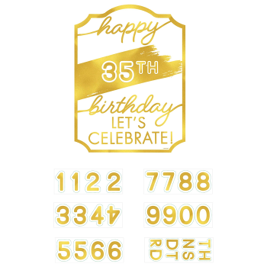 Picture of DECOR - GOLDEN AGE BIRTHDAY CARDBOARD SIGN - ADD AN AGE