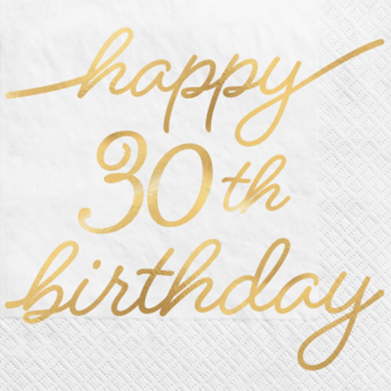 Picture of 30th GOLDEN AGE BIRTHDAY - BEVERAGE NAPKINS