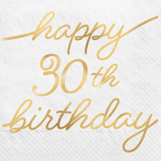 Image sur 30th GOLDEN AGE BIRTHDAY - BEVERAGE NAPKINS