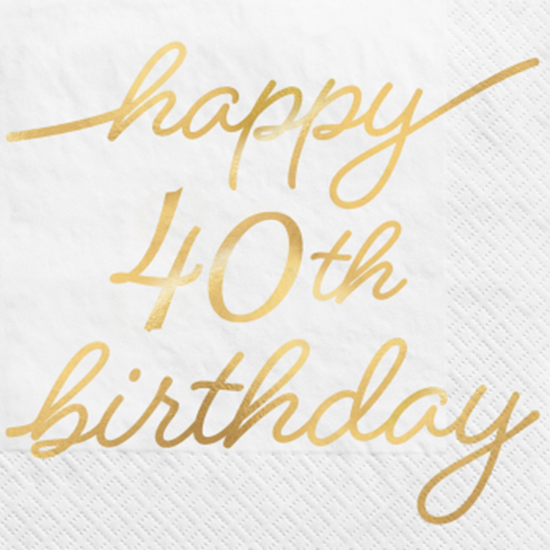 Picture of 40th GOLDEN AGE BIRTHDAY - BEVERAGE NAPKINS