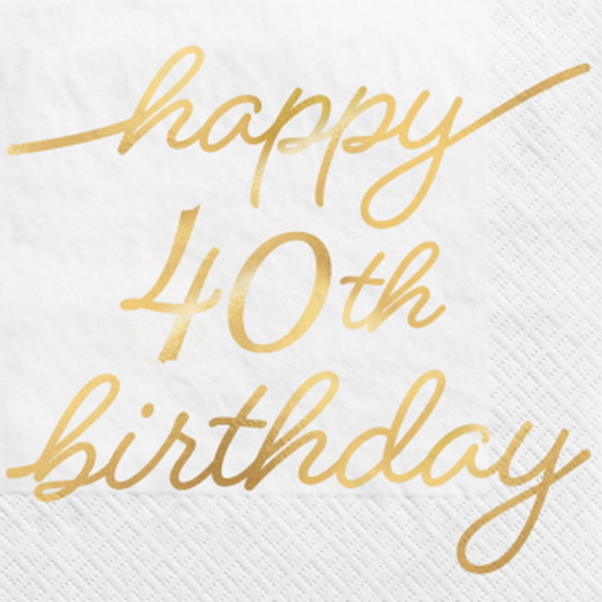 Image sur 40th GOLDEN AGE BIRTHDAY - BEVERAGE NAPKINS