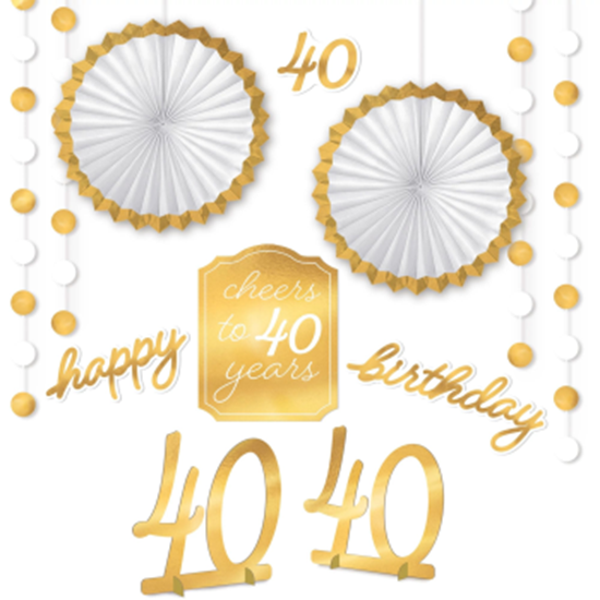 Picture of 40th GOLDEN AGE BIRTHDAY ROOM DECORATING KIT