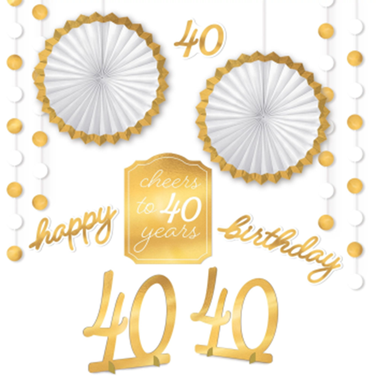 Image sur 40th GOLDEN AGE BIRTHDAY ROOM DECORATING KIT