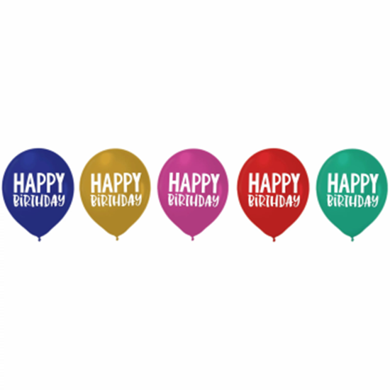 Image sur DECOR - 12" LATEX BALLOONS - HAPPY BIRTHDAY HAPPY DOTS
