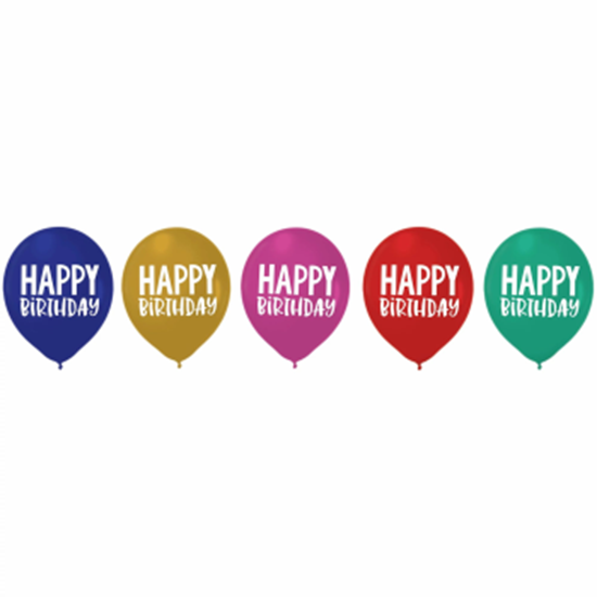 Picture of DECOR - 12" LATEX BALLOONS - HAPPY BIRTHDAY HAPPY DOTS