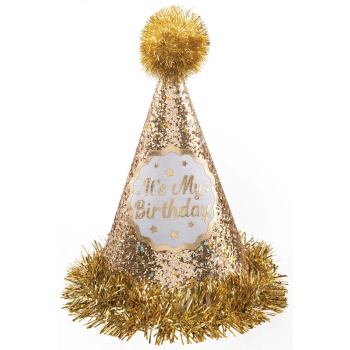 Picture of WEARABLES - GOLD BIRTHDAY CONE HAT