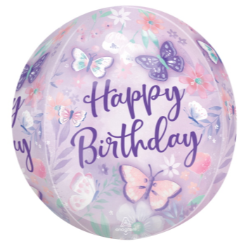 Picture of 21'' HAPPY BIRTHDAY FLUTTERS ORBZ BALLOON 