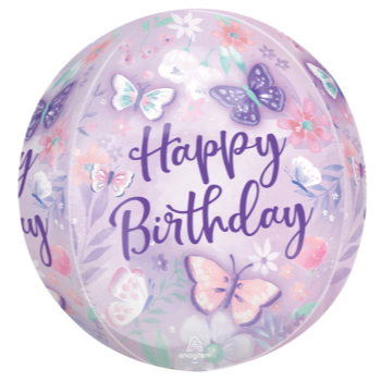 Image de 21'' HAPPY BIRTHDAY FLUTTERS ORBZ BALLOON 