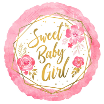 Picture of 18" FOIL - SWEET BABY GIRL FLORAL