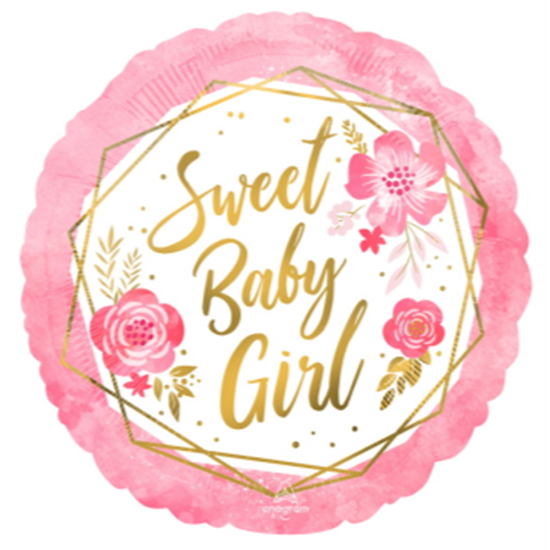 Picture of 18" FOIL - SWEET BABY GIRL FLORAL