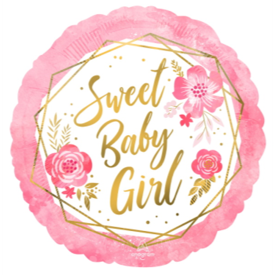 Image sur 18" FOIL - SWEET BABY GIRL FLORAL