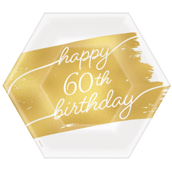 Image de 60th GOLDEN AGE BIRTHDAY - 7"  HEXAGON PLATES