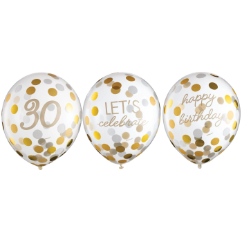 Image de 30th LATEX CONFETTI BALLOON - GOLDEN AGE BIRTHDAY
